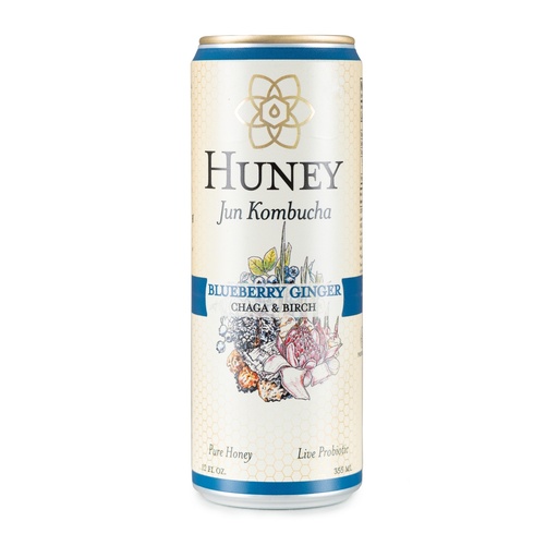 12 Oz Huney Jun Kombucha - Blueberry Ginger